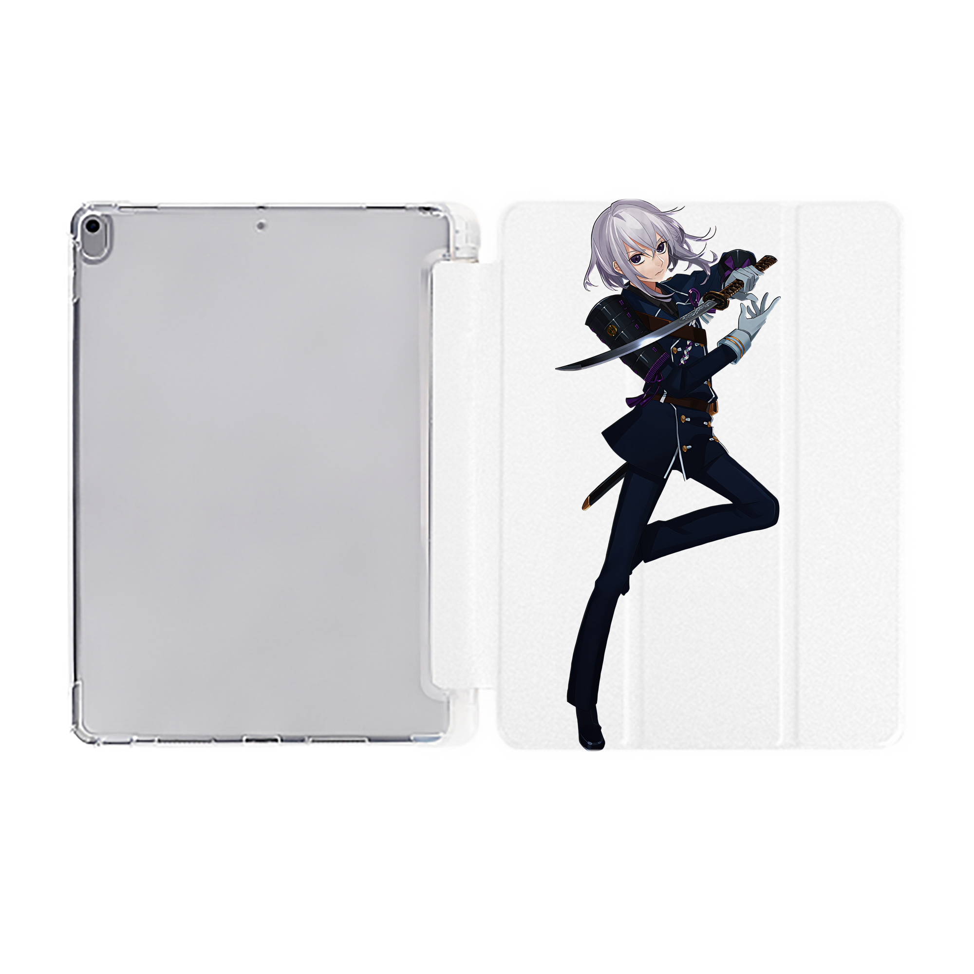 （画像用） 刀剣乱舞 Touken Ranbu IPad ケース ペン収納付き 三つ折りスタンド PUレザー×シリコン 対応機種9.5/10.5/10.9インチ